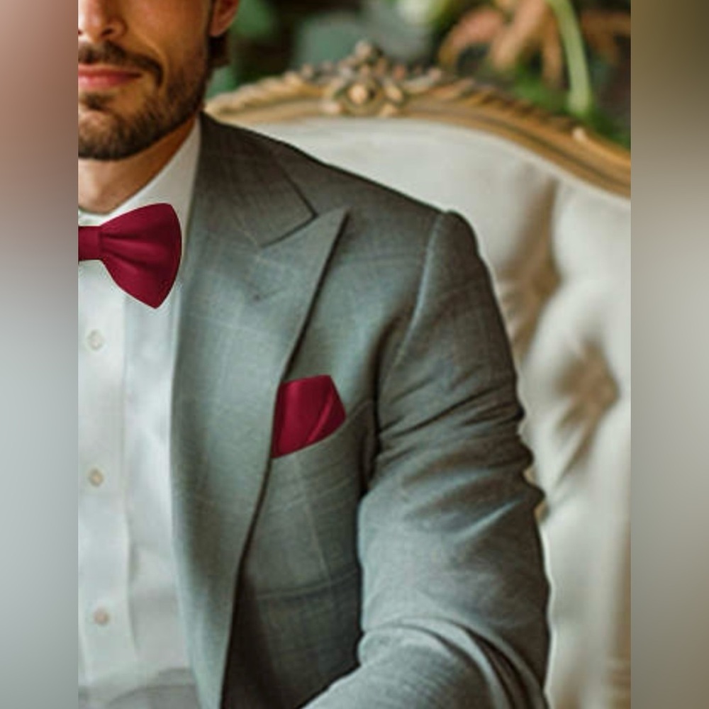Azazie Burgundy Matte Satin Pocket Square